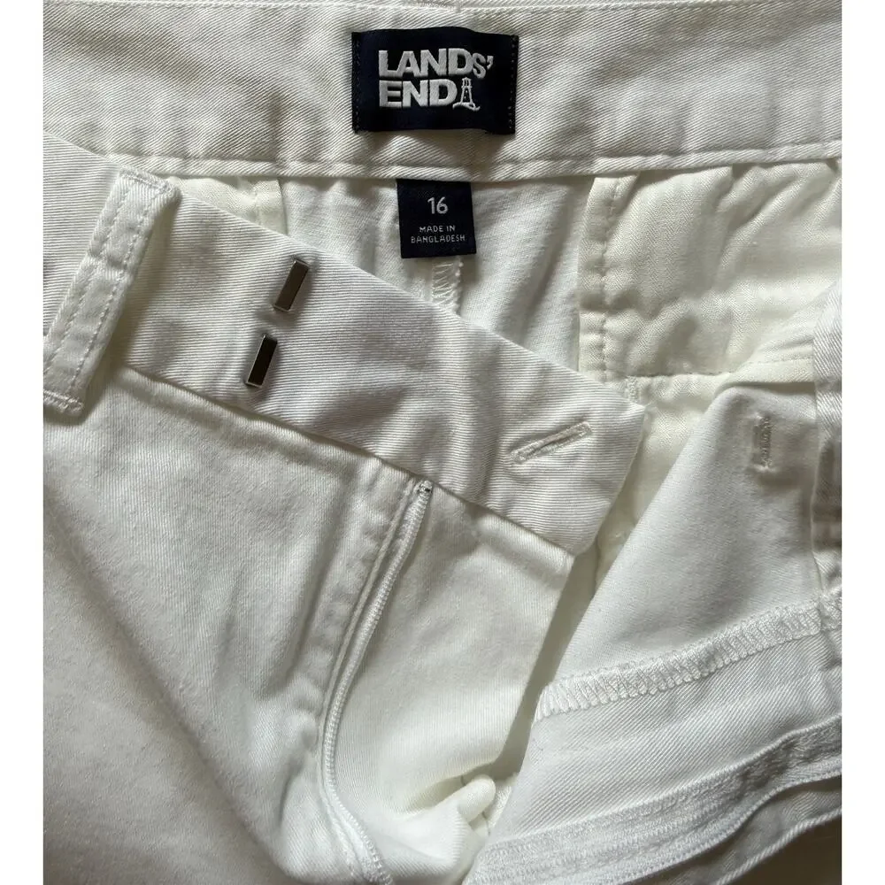J. Crew Shorts White Scalloped Hem Cotton Stretch Womens 16 Summer Preppy Tennis